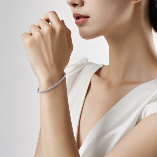 Bransoletka tenisowa Share Your Love 2,3mm: białe złoto, diamenty